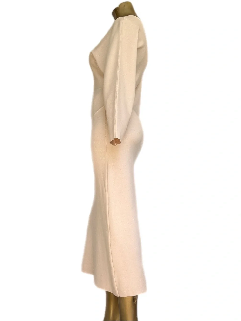 Line & Dot Ginne rayon blend long sleeve bodycon knit Dress in Bone size XS - Picture 5 of 9